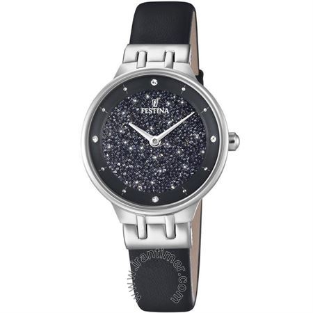 ساعت مچی زنانه کلاسیک بند چرمی، نگین سواروسکی