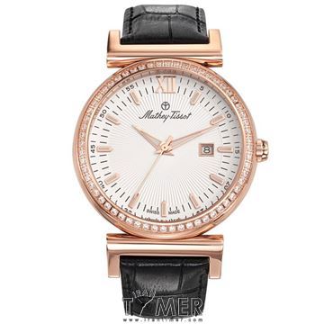 ساعت مچی مردانه فشن بند چرم طبیعی، نمایش تاریخ، نگین دار، رنگ PVD، ست