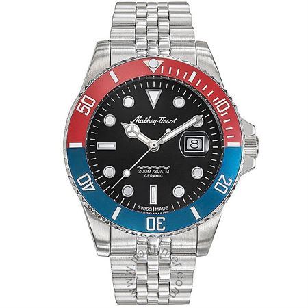 ساعت مچی مردانه کلاسیک تمام استیل، موتور Ronda 505، زه قاب چرخشی یک طرفه