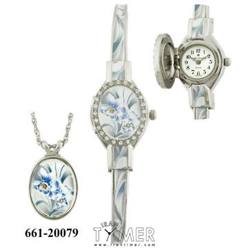 ساعت مچی زنانه فشن کلاسیک ، نگین دار ، همراه با نقاشی مینیاتوری دست ، ست گردنبندیبا قیمت جداگانه