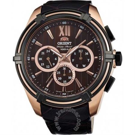 ساعت مچی مردانه کلاسیک بند چرم طبیعی، نمایش تاریخ کامل