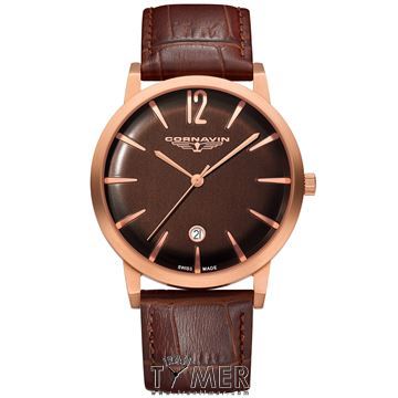 ساعت مچی مردانه و زنانه کلاسیک بند چرم طبیعی، نمایش تاریخ، تولید محدود به تعداد 999 عدد، آبکار با طلای مسی