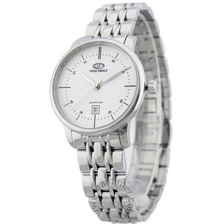 ساعت مچی زنانه کلاسیک تمام استیل، نمایش تاریخ، ست، موتور Ronda Swiss