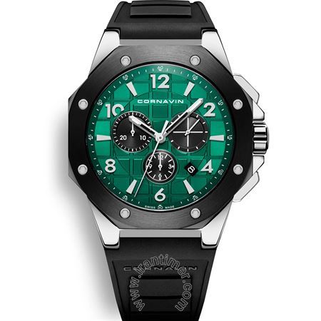 ساعت مچی مردانه اسپرت بند پلاستیکی، کرونوگراف، نمایش تاریخ، موتور Ronda