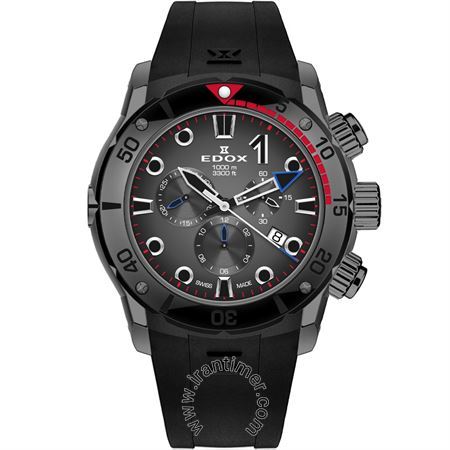 ساعت مچی مردانه اسپرت بند پلاستیکی، مقاومت در برابر آب 1000 متر، کالیبر موتور 102 (Ronda 5030 D)