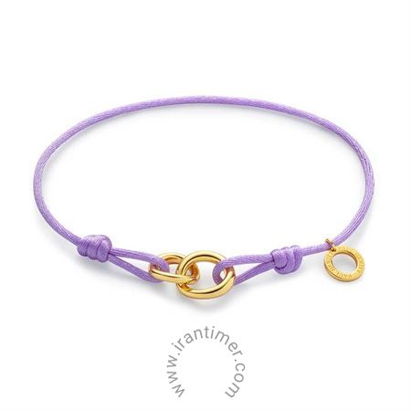 ساعت مچی دستبند زنانه کلاسیک پارچه و نقره 925 عیار