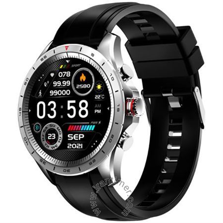 ساعت مچی مردانه اسپرت بند پلاستیکی، هوشمند، اتصال به موبایل از طریق بلوتوث، یادآور تماس  و پیام، زنگ هشدار، صفحه لمسی، کالری شمار، گام شمار، پشتیبانی از چند زبان، ضد آب IP67