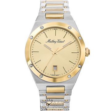 ساعت مچی مردانه کلاسیک تمام استیل، نمایش تاریخ، ست، رنگ PVD