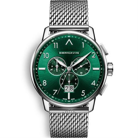 ساعت مچی مردانه کلاسیک تمام استیل، کرونوگراف، نمایش تاریخ بزرگ، موتور Ronda