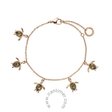 ساعت مچی دستبند زنانه فشن تمام استیل، رنگ PVD، سنگ زیرکونیا