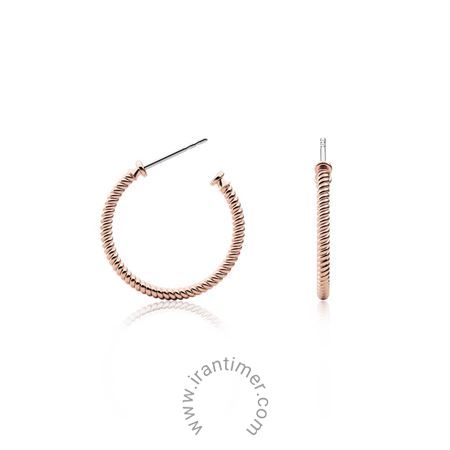 زیور آلات و جواهر گوشواره زنانه کلاسیک تمام استیل، رنگ PVD