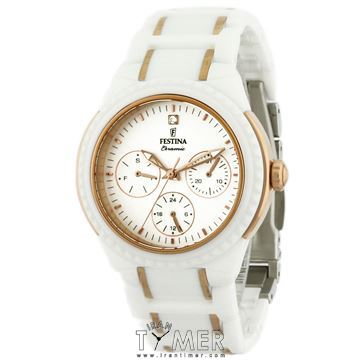 ساعت مچی زنانه فشن کلاسیک بند سرامیکی ، نگین دار، نمایش تاریخ کامل