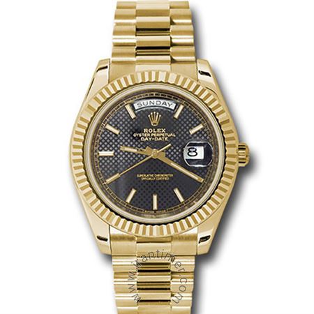 ساعت مچی سرمایه گذاری روی ساعت رولکس حداقل از 6000 دلار میباشد ، خرید و فروش ساعتهای آکبند و دست دوم به صورت تلفنی ، مردانه کلاسیک طلا 18 عیار، نمایش تاریخ و روز، اتوماتیک، سنگ قیمتی داخل موتور، موتور calibre 