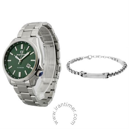 ساعت مچی مردانه کلاسیک تمام استیل، همراه با دستبند ست