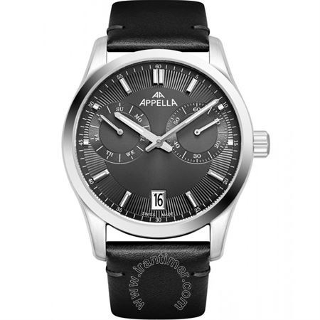 ساعت مچی مردانه کلاسیک بند چرم طبیعی، نمایش تاریخ و روز، موتور RONDA X20