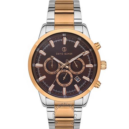 ساعت مچی مردانه کلاسیک بند استیل، نمایش تاریخ کامل، دو زمانه