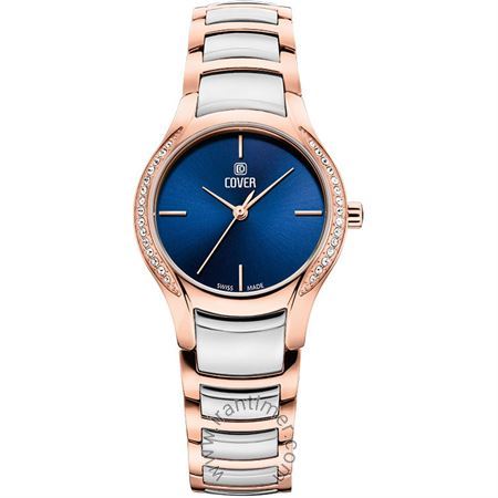 ساعت مچی زنانه کلاسیک تمام استیل، رنگ PVD، نگین دار، شیشه مینرال K1 با پوشش سافایر، موتور Ronda 763