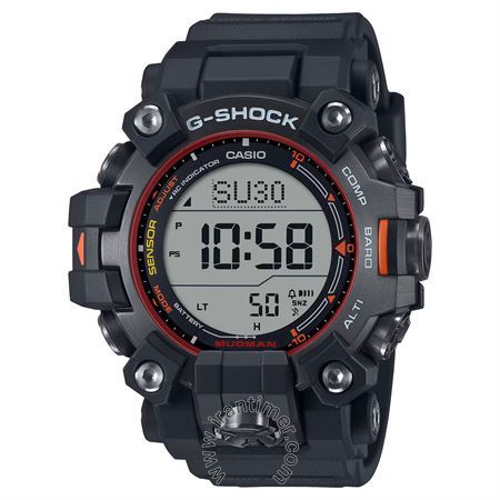 ساعت مچی مردانه اسپرت بند پلاستیکی، نمایش تاریخ کامل تا سال 2099، دارای 5 زنگ هشدار، نمایش زمان طلوع و غروب خورشید