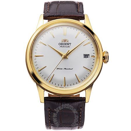 ساعت مچی مردانه کلاسیک بند چرم طبیعی، نمایش تاریخ، اتوماتیک، سنگ قیمتی داخل موتور