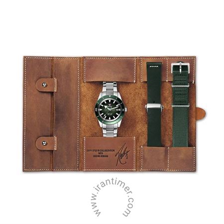 ساعت مچی مردانه کلاسیک تمام استیل، همراه با دو بند چرم طبیعی و پارچه ای، مقاومت در برابر آب 300 متر، تولید خاص