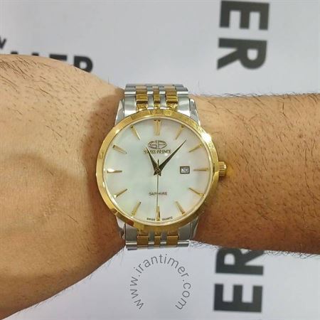 قیمت و خرید ساعت مچی مردانه سوئیس پرنس(Swiss Prince) مدل 2026-MEN-SHELLYWHITE-GOLD کلاسیک | اورجینال و اصلی