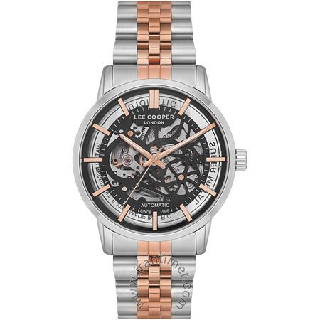 ساعت مچی مردانه کلاسیک بند استیل، اسکلتون، اتوماتیک، سنگ قیمتی داخل موتور