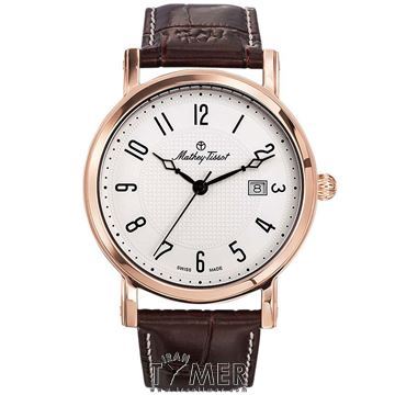 ساعت مچی مردانه کلاسیک بند چرم طبیعی، نمایش تاریخ، رنگ PVD