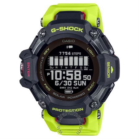 ساعت مچی مردانه اسپرت تمام پلاستیک، نمایش زمان طلوع و غروب خورشید، نمایش تاریخ کامل تا سال 2099، دارای 4 زنگ هشدار