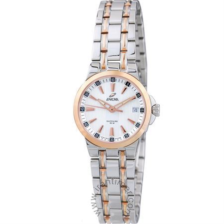 ساعت مچی زنانه کلاسیک تمام استیل، نمایش تاریخ، رنگ PVD