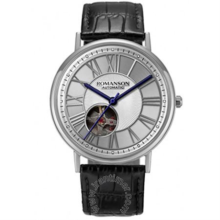 ساعت مچی مردانه کلاسیک بند چرمی، قلب باز، اتوماتیک، سنگ قیمتی داخل موتور