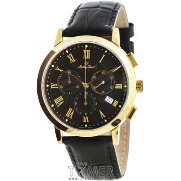 ساعت مچی مردانه کلاسیک بند چرم طبیعی، کرونوگراف، نمایش تاریخ، رنگ PVD