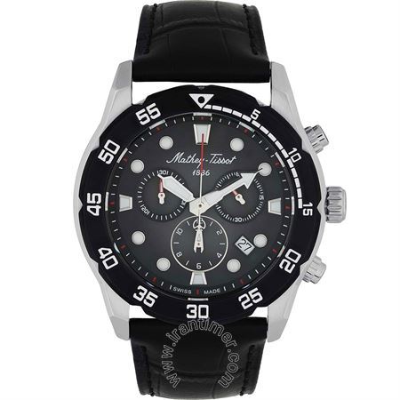 ساعت مچی مردانه اسپرت بند چرم طبیعی، موتور Ronda 5030D