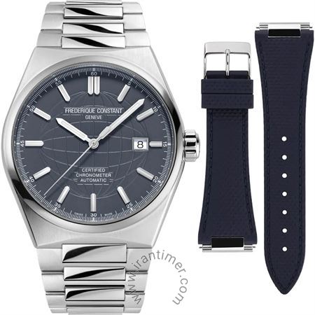 ساعت مچی مردانه کلاسیک تمام استیل، همراه با یک بند رابر، 26 عدد سنگ قیمتی داخل موتور، 38 ساعت ذخیره انرژی