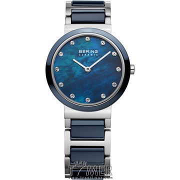 ساعت مچی زنانه کلاسیک فشن بند استیل و سرامیک، نگین دار