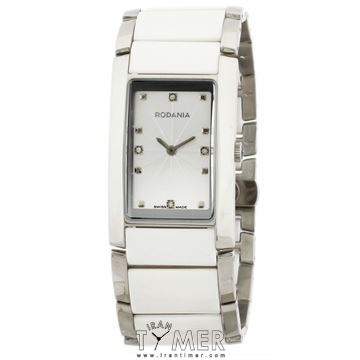 ساعت مچی زنانه کلاسیک استیل و سرامیک، نگین دار