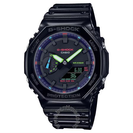 ساعت مچی مردانه اسپرت بند پلاستیکی، ساعت جهانی، تایمر شمارش گر معکوس، دارای دو نور پس زمینه، نمایش تاریخ کامل تا سال 2099، زمان سنج، دارای 5 زنگ هشدار، مقاوم در برابر ضربه، باتری SR726W X 2