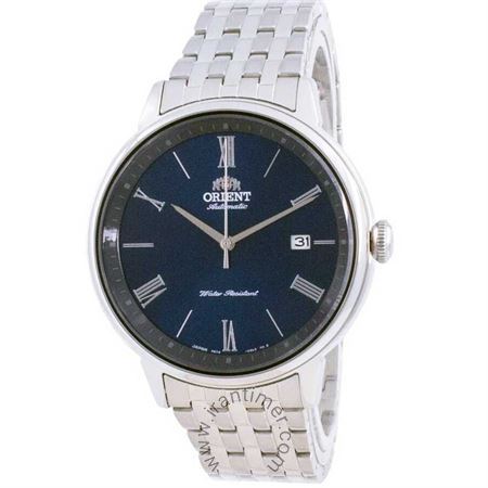 ساعت مچی مردانه کلاسیک تمام استیل، نمایش تاریخ، اتوماتیک، سنگ قیمتی داخل موتور