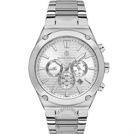 ساعت مچی مردانه کلاسیک بند استیل، نمایش تاریخ کامل، دو زمانه