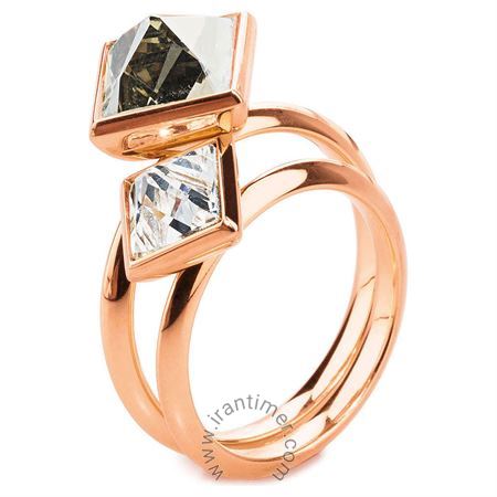 ساعت مچی انگشتر زنانه فشن تمام استیل، نگین سواروسکی