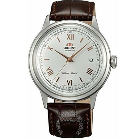 ساعت مچی مردانه کلاسیک بند چرم طبیعی، نمایش تاریخ، اتوماتیک، سنگ قیمتی داخل موتور