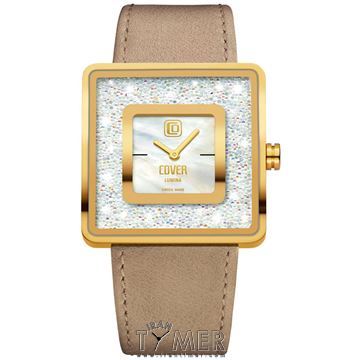 ساعت مچی زنانه کلاسیک بند چرمی، نگین سواروسکی، رنگ PVD