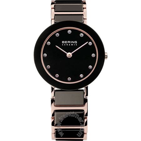 ساعت مچی زنانه کلاسیک فشن استیل و سرامیک، نگین دار