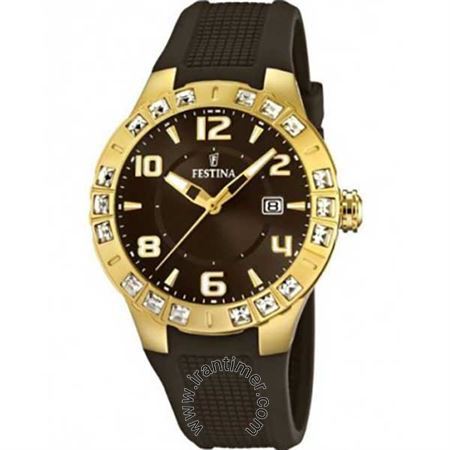 ساعت مچی مردانه اسپرت بند پلاستیکی، نمایش تاریخ، نگین دار