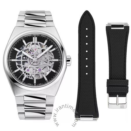 ساعت مچی مردانه کلاسیک تمام استیل، همراه با بند پلاستیکی، 26 عدد سنگ قیمتی داخل موتور