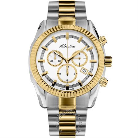 ساعت مچی مردانه کلاسیک تمام استیل، کرونوگراف، نمایش تاریخ، رنگ PVD، موتور  Ronda 5030