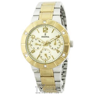 ساعت مچی زنانه فشن کلاسیک تمام استیل ، نگین دار ،  تاریخ کامل