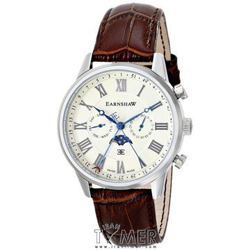 ساعت مچی مردانه کلاسیک بند چرم طبیعی، نمایش تاریخ کامل، نمایش حالت ماه 