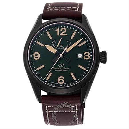 ساعت مچی مردانه کلاسیک بند چرم طبیعی، نمایش تاریخ، اتوماتیک، سنگ قیمتی داخل موتور، شاخص ذخیره انرژی