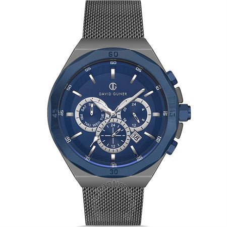 ساعت مچی مردانه کلاسیک بند استیل، نمایش تاریخ کامل، دو زمانه