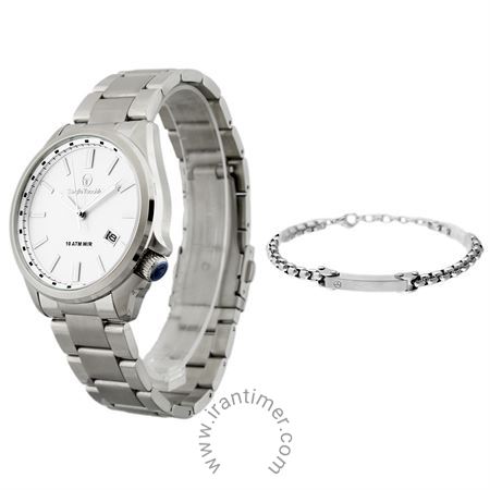ساعت مچی مردانه کلاسیک تمام استیل، همراه با دستبند ست